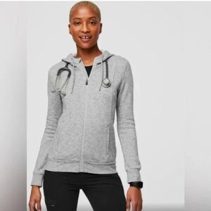 Figs Gray Zip-Up Hoodie